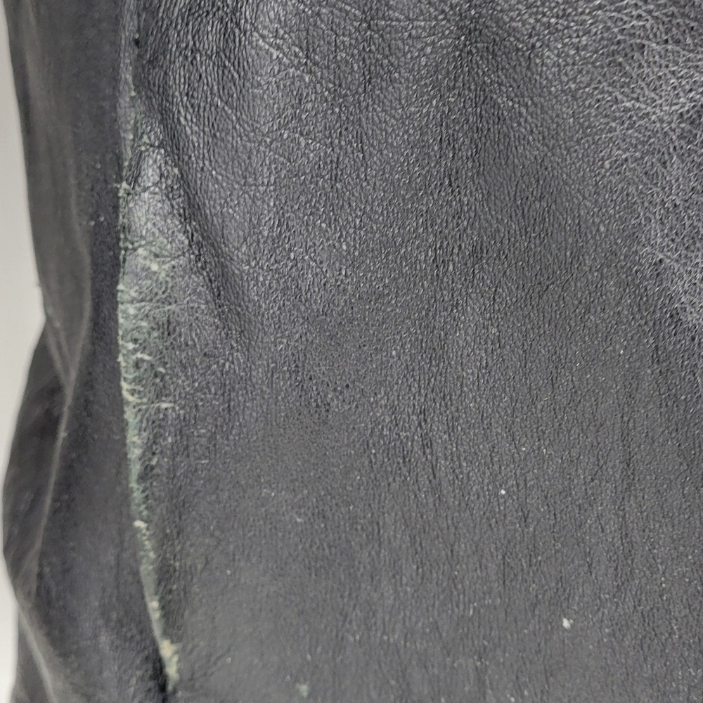 Chadwick Black Leather Button Front Jacket With T… - image 6